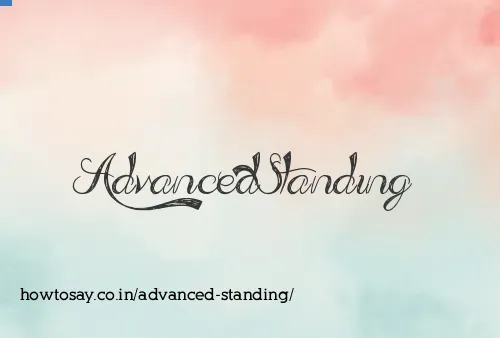 Advanced Standing