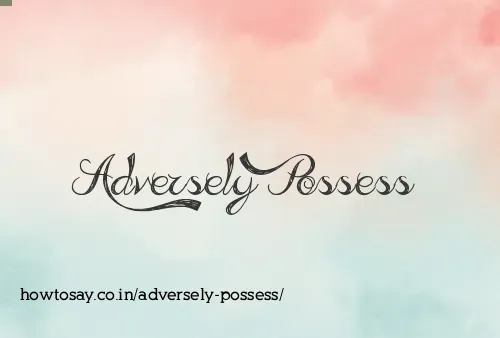 Adversely Possess