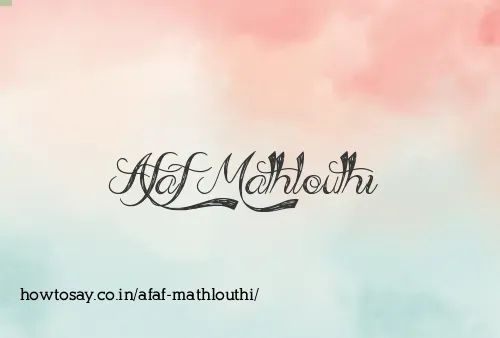 Afaf Mathlouthi