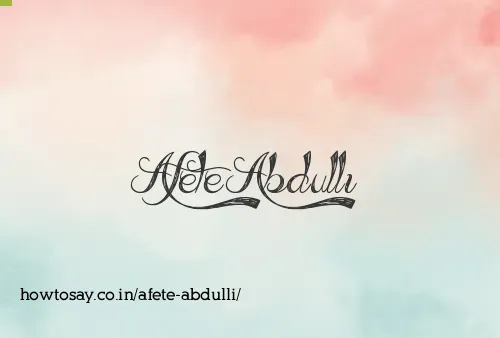 Afete Abdulli