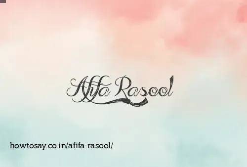 Afifa Rasool