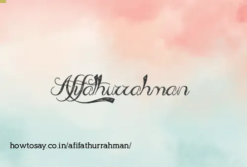 Afifathurrahman