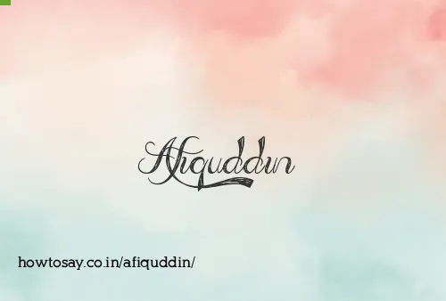 Afiquddin
