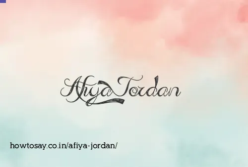 Afiya Jordan