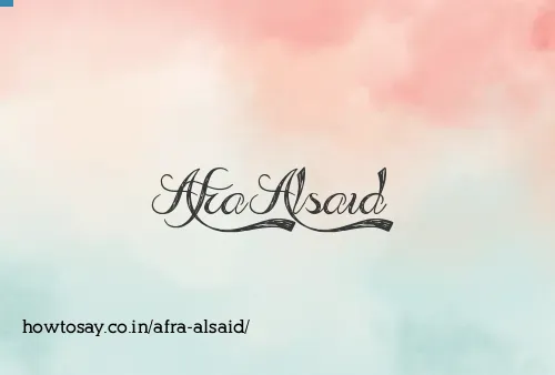 Afra Alsaid