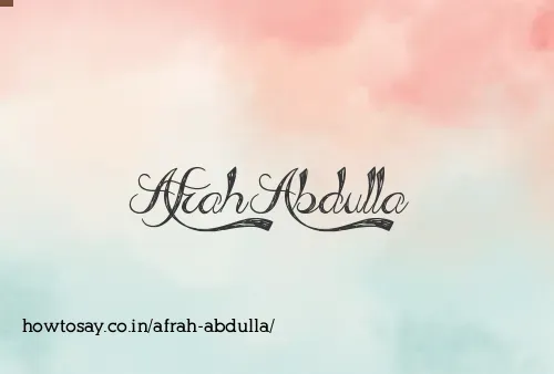Afrah Abdulla