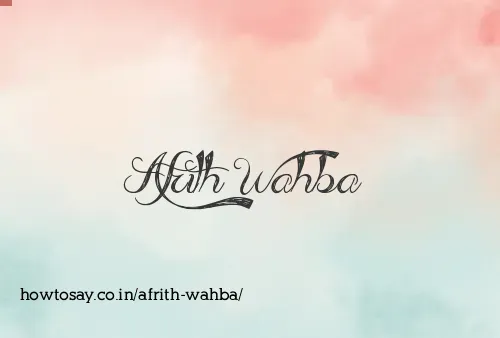 Afrith Wahba