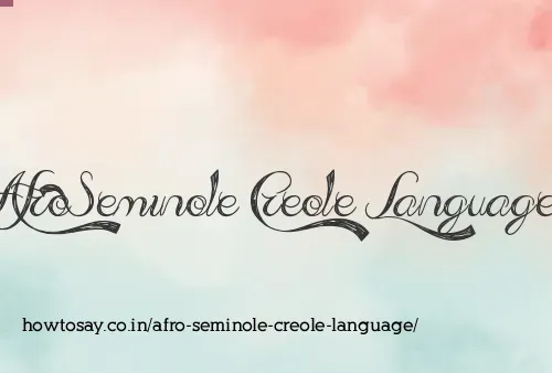 Afro Seminole Creole Language