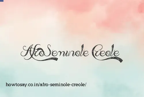 Afro Seminole Creole