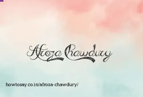 Afroza Chawdury