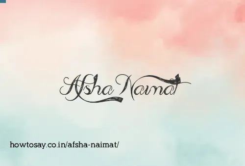 Afsha Naimat
