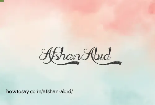 Afshan Abid