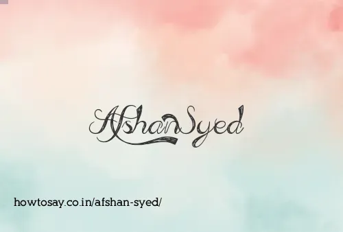 Afshan Syed