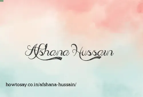 Afshana Hussain