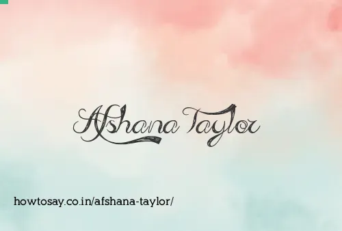 Afshana Taylor