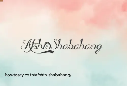 Afshin Shabahang