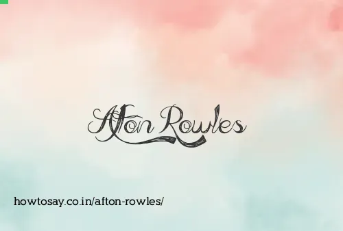 Afton Rowles