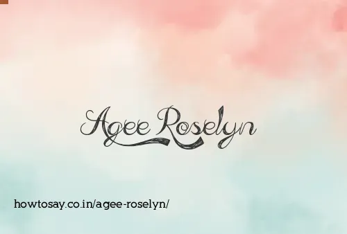 Agee Roselyn