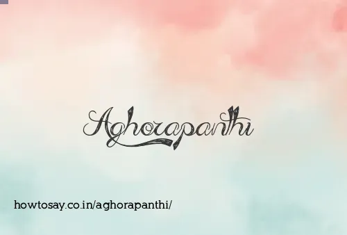 Aghorapanthi