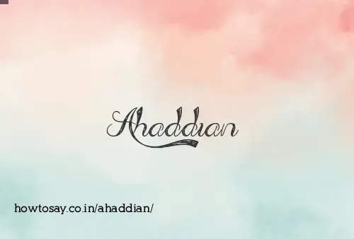 Ahaddian