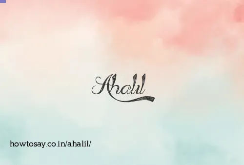 Ahalil