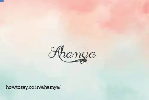 Ahamya