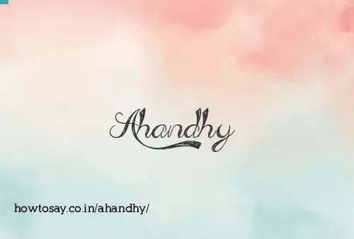 Ahandhy