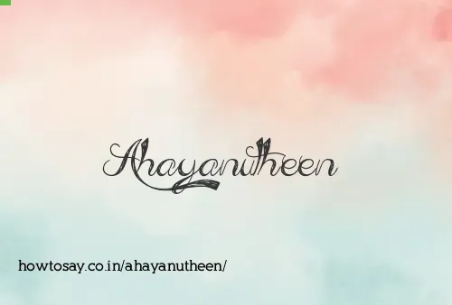 Ahayanutheen