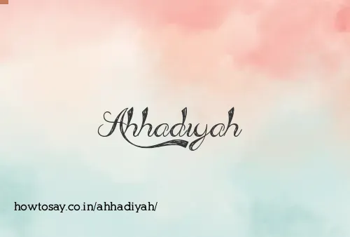 Ahhadiyah