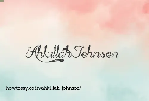 Ahkillah Johnson