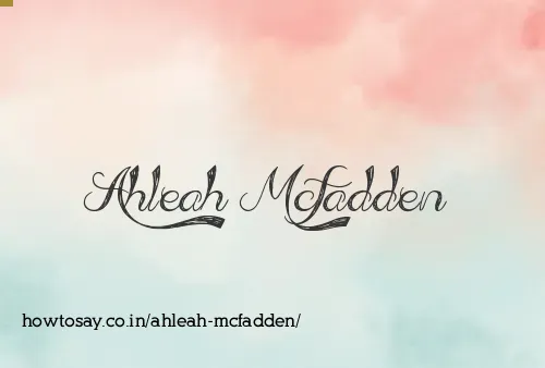 Ahleah Mcfadden
