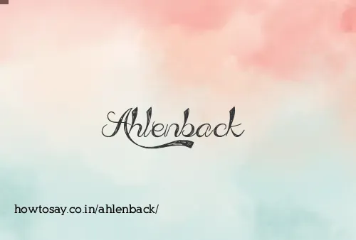 Ahlenback