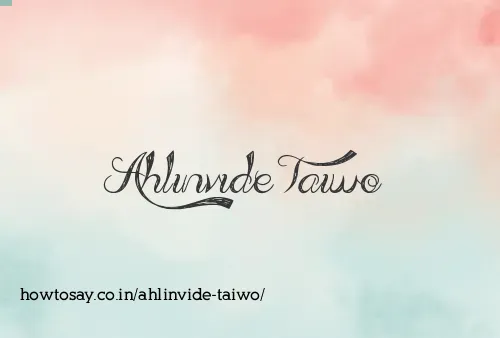 Ahlinvide Taiwo