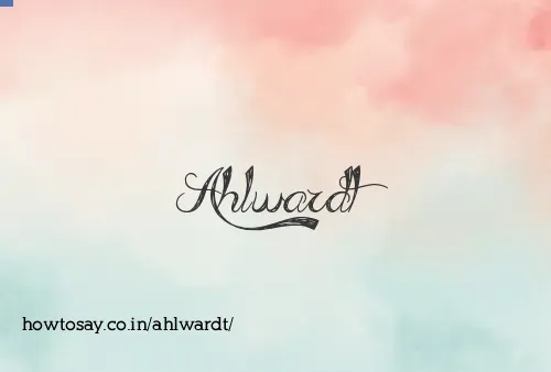 Ahlwardt