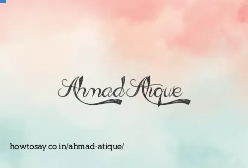 Ahmad Atique