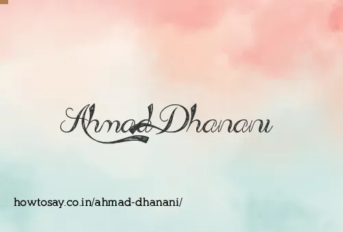 Ahmad Dhanani