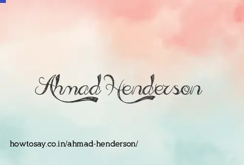 Ahmad Henderson
