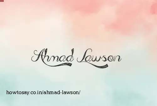 Ahmad Lawson