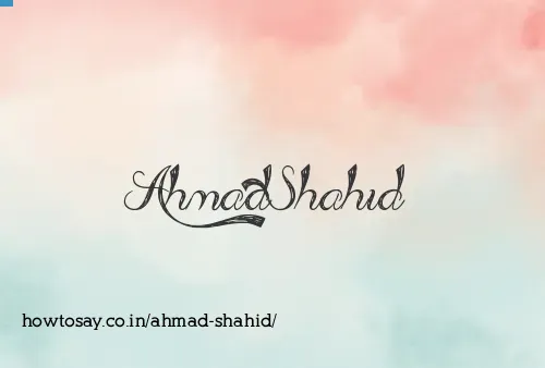 Ahmad Shahid