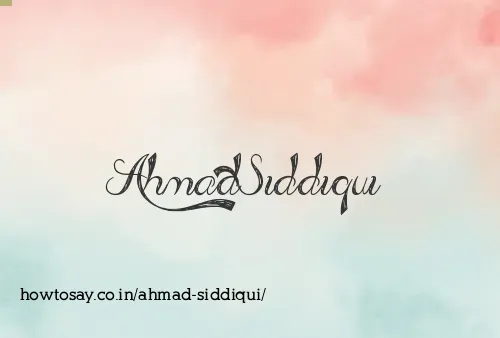 Ahmad Siddiqui