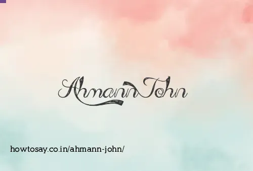 Ahmann John