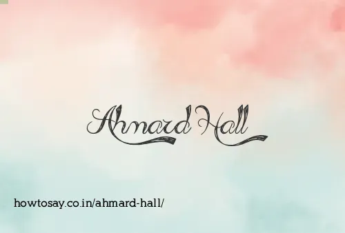 Ahmard Hall