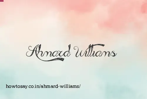 Ahmard Williams