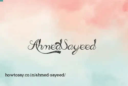 Ahmed Sayeed