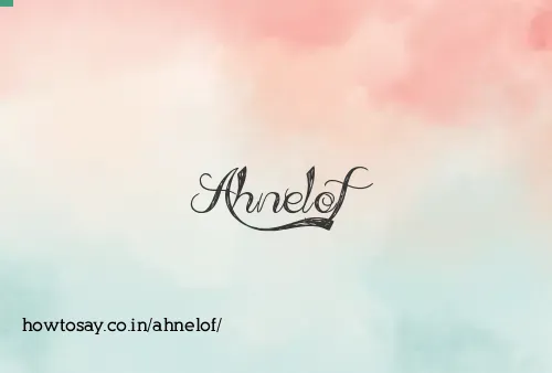 Ahnelof