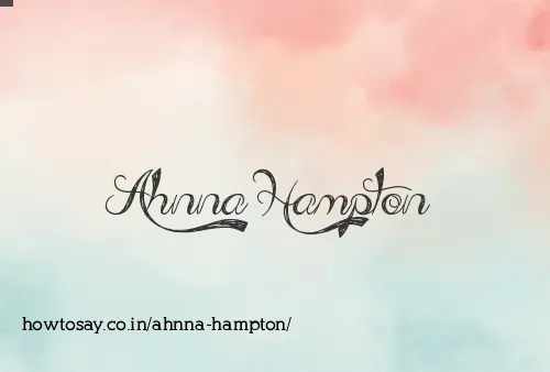Ahnna Hampton