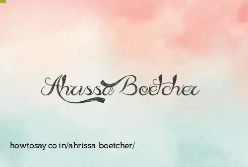 Ahrissa Boetcher