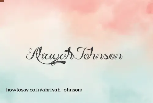 Ahriyah Johnson
