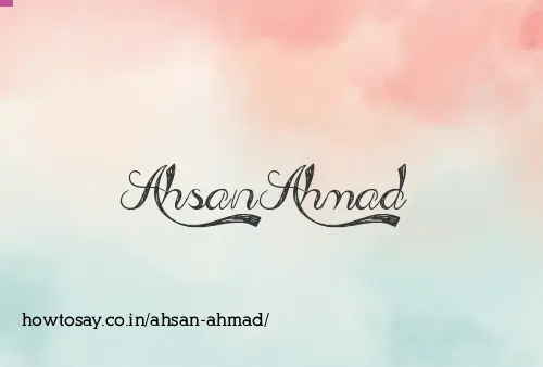 Ahsan Ahmad