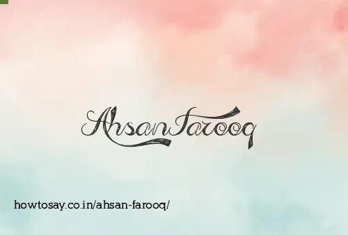 Ahsan Farooq